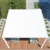 Pergola ogrodowa tarasowa aluminiowa LUXE 4 x 4 m Biały z oświetleniem LED