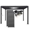 Zestaw Pergola bioklimatyczna aluminiowo-stalowa MIRADOR Element 88 - 3 x 4 m + 2 x Żaluzja + Girlanda | Antracyt