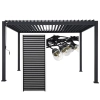 Zestaw Pergola bioklimatyczna aluminiowo-stalowa MIRADOR Element 88 - 3 x 4 m + Żaluzja + Girlanda | Antracyt