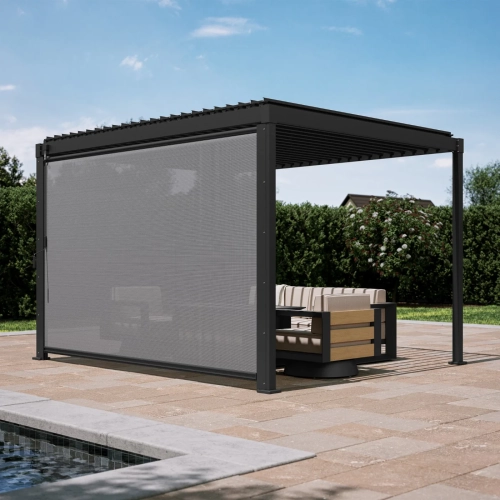 Roleta przeciwsłoneczna opuszczana 4M - Pergola tarasowa MIRADOR Solid 80 i Basic 88  - Antracyt