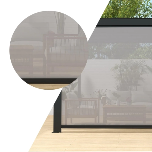 Roleta przeciwsłoneczna opuszczana 4M - Pergola tarasowa MIRADOR Solid 80 i Basic 88  - Antracyt