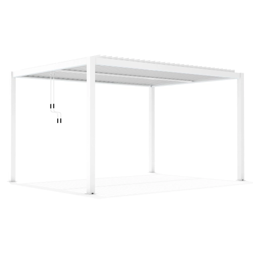 Pergola ogrodowa tarasowa aluminiowa LUXE 4 x 4 m Biały z oświetleniem LED