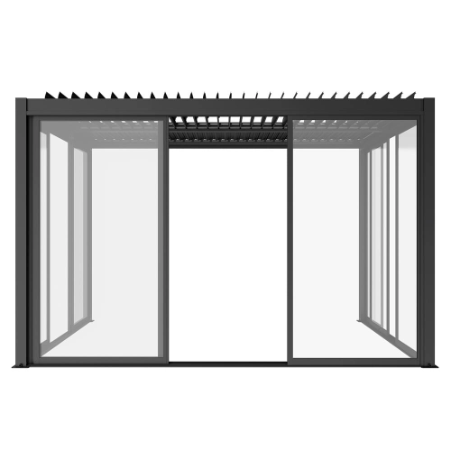 Szklane drzwi przesuwne S8 LUXE 270 x 218 cm do Pergoli 3 m - 100% aluminium antracyt