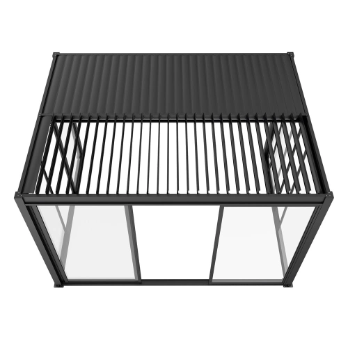 Szklane drzwi przesuwne S8 LUXE 270 x 218 cm do Pergoli 3 m - 100% aluminium antracyt