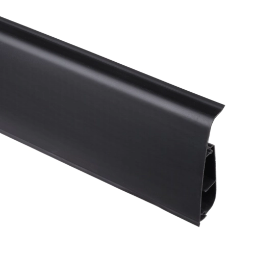 Listwa PCV podłogowa LIMA 72mm/2,5m Czarny Gładki