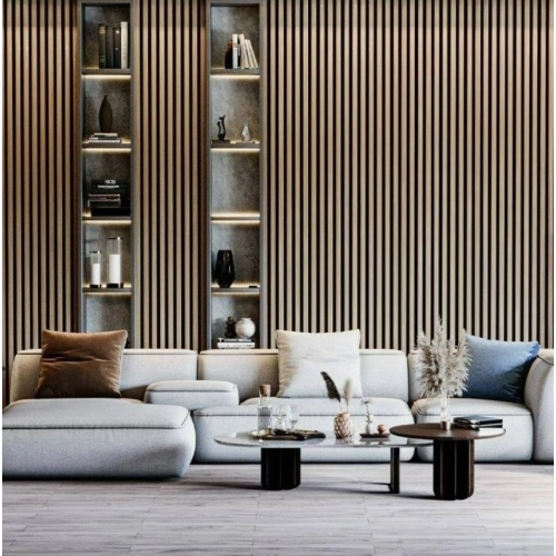 Lamele Akustyczne Dąb Naturalny Teak na Filcu 13,4 x 1,8 x 280 cm