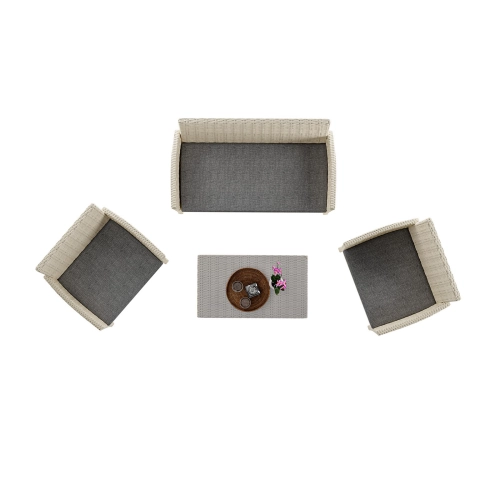 Zestaw mebli ogrodowych rattanowych BELLANTI Volterra 4-osobowy Beige