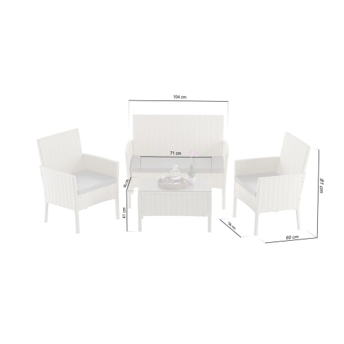 Zestaw mebli ogrodowych rattanowych BELLANTI Volterra 4-osobowy Beige