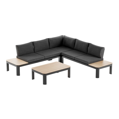 Narożnik ogrodowy aluminiowy BELLANTI Milano Lounge 5-osobowy Dark Grey