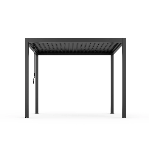Zestaw Pergola ogrodowa tarasowa aluminiowa NORDVIC Skyline 3 x 3 m Antracyt + Roleta 3 m