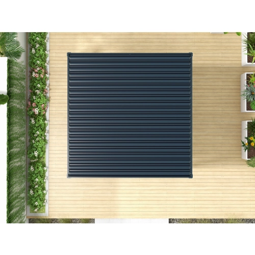 Zestaw Pergola ogrodowa tarasowa aluminiowa NORDVIC Skyline 3 x 3 m Antracyt + Roleta 3 m
