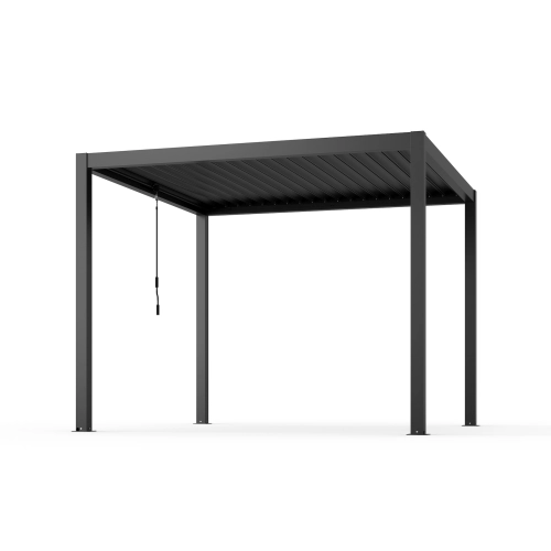 Zestaw Pergola ogrodowa tarasowa aluminiowa NORDVIC Skyline 3 x 3 m Antracyt + Roleta 3 m