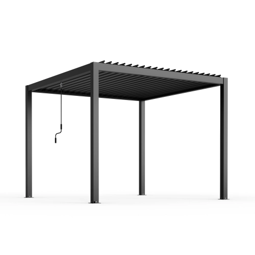 Zestaw Pergola ogrodowa tarasowa aluminiowa NORDVIC Skyline 3 x 3 m Antracyt + Roleta 3 m