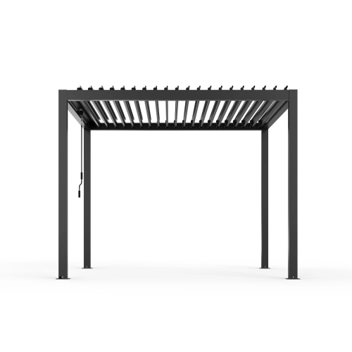 Zestaw Pergola ogrodowa tarasowa aluminiowa NORDVIC Skyline 3 x 3 m Antracyt + Roleta 3 m