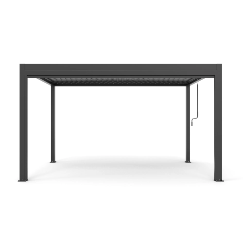Zestaw Pergola ogrodowa tarasowa aluminiowa NORDVIC Skyline 3 x 3 m Antracyt + Roleta 3 m