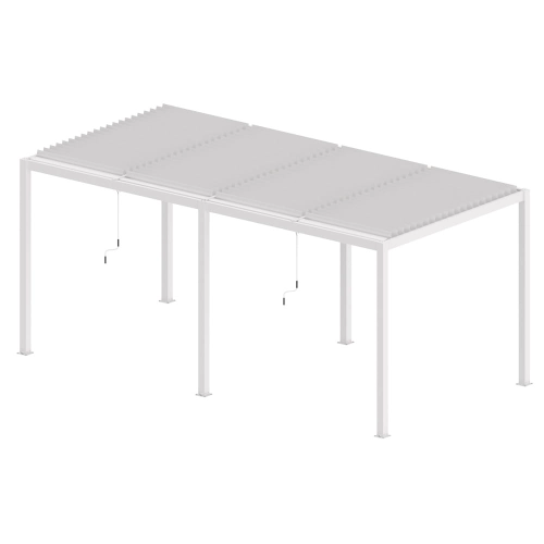 Pergola ogrodowa tarasowa aluminiowa LUXE 3 x 5,8 m Biały z oświetleniem LED