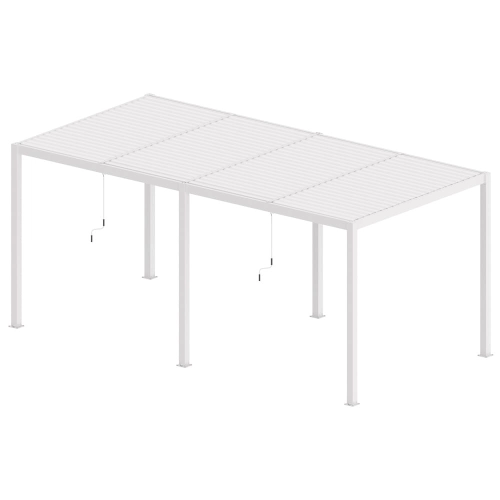 Pergola ogrodowa tarasowa aluminiowa LUXE 3 x 5,8 m Biały z oświetleniem LED