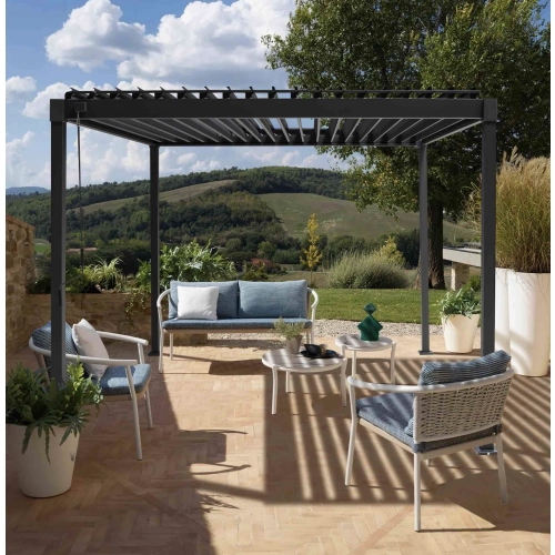 Pergola ogrodowa tarasowa MIRADOR Solid 80 - 3 x 4 m Antracyt