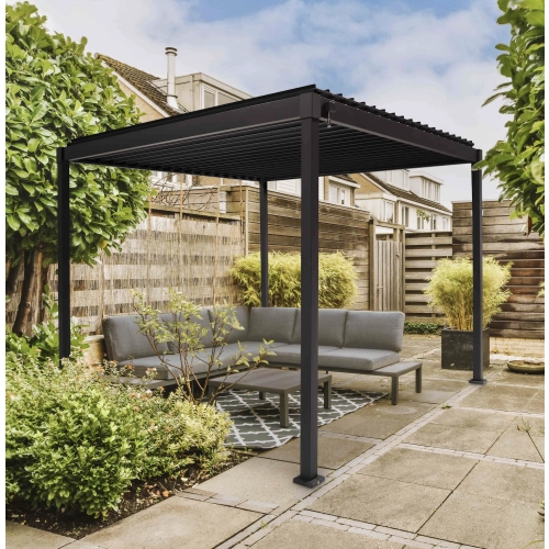 Pergola ogrodowa tarasowa MIRADOR Solid 80 - 3 x 2,4 m Antracyt