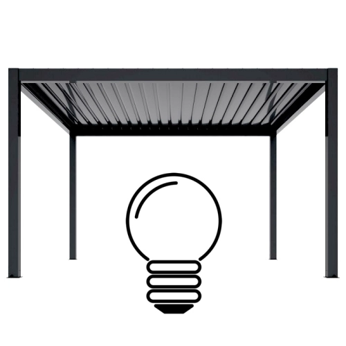 Pergola ogrodowa tarasowa aluminiowa NORDVIC Skyline LED Light 4 x 4 m Antracyt