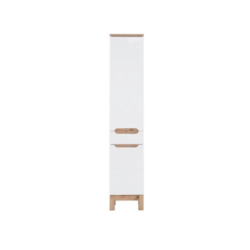 Szafka wysoka 2 drzwi 1 szuflada Biała BALI WHITE 800 FSC, Comad