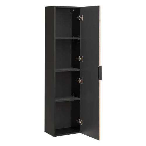 Szafka wysoka 35x140cm 1 drzwi Szary Skalny/Dąb Wotan XILO BLACK WOTAN 80-01-D-1D, Comad