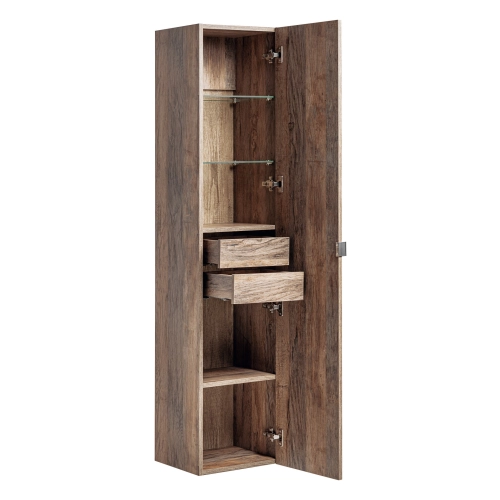 Szafka wysoka 160 cm 1 drzwi 2 szuflady Dąb Santa Fe Vintage SANTA FE OAK 80-01-A-1D2S, Comad