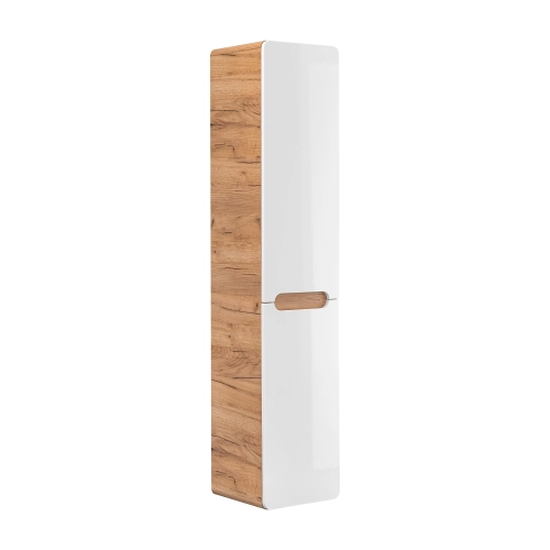 Szafka wysoka 2 drzwi Dąb Craft/Biały Połysk ARUBA WHITE 804 FSC, Comad