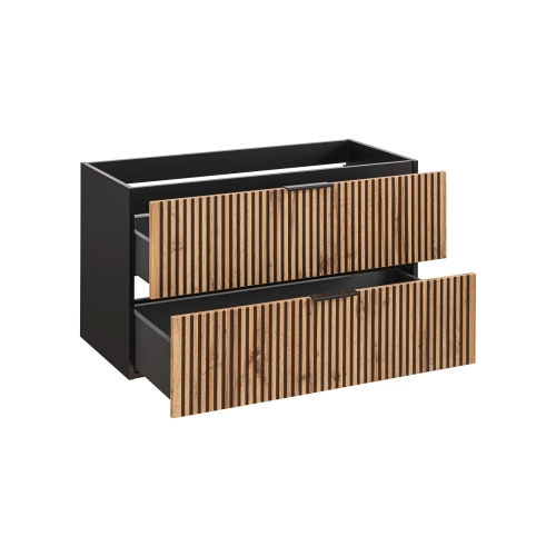 Szafka pod umywalkę Comad XILO BLACK WOTAN 100cm 2 szuflady