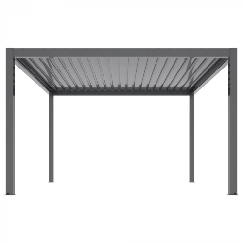 Pergola ogrodowa tarasowa aluminiowa elektryczna LUXE 3 x 4 m Antracyt z oświetleniem LED