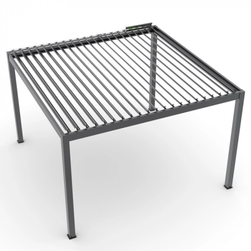 Pergola ogrodowa tarasowa aluminiowa elektryczna LUXE 3 x 4 m Antracyt z oświetleniem LED