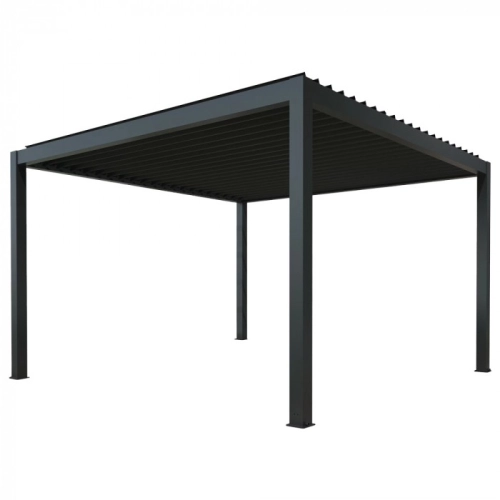Pergola ogrodowa tarasowa aluminiowa elektryczna LUXE 3 x 4 m Antracyt z oświetleniem LED