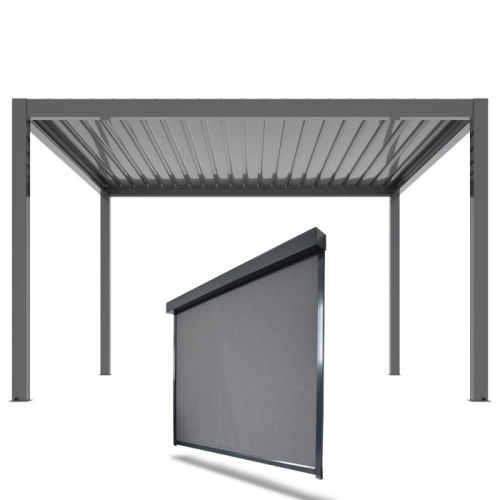 Roleta opuszczana 3M - Pergola tarasowa aluminiowa NORDVIC Skyline  Antracyt