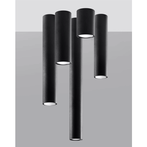 Lampa podsufitowa LAGOS 40 czarna 1x12W GU10 Sollux Lighting