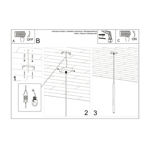 Lampa wisząca PASTELO 1 złota 1x8W G9 Sollux Lighting