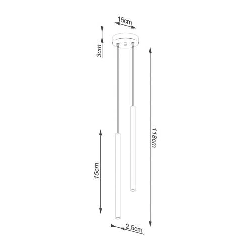 Lampa wisząca PASTELO 2 czarna 2x8W G9 Sollux Lighting