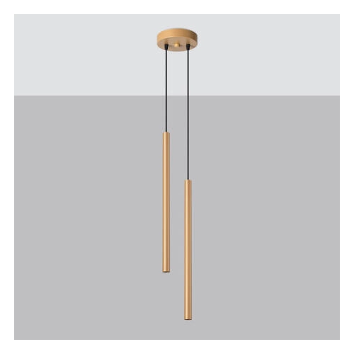 Lampa wisząca PASTELO 2 złota 2x8W G9 Sollux Lighting