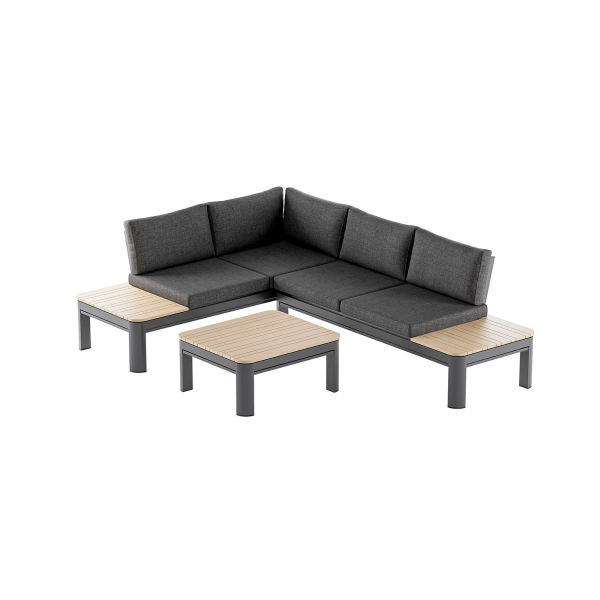 Narożnik ogrodowy aluminiowy BELLANTI Milano Bliss 3-osobowy | Dark Grey