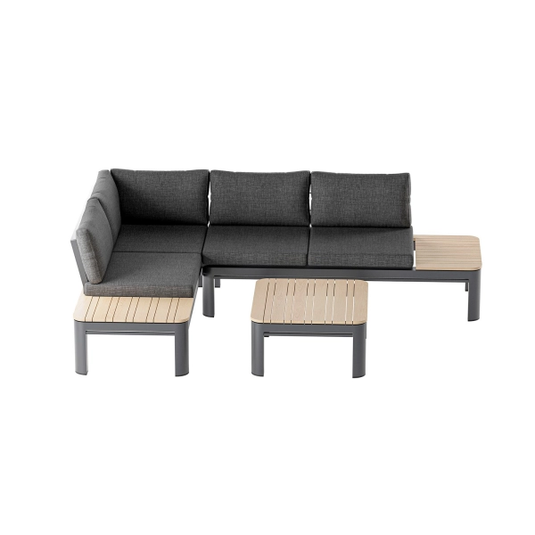 Narożnik ogrodowy aluminiowy BELLANTI Milano Bliss 3-osobowy | Dark Grey