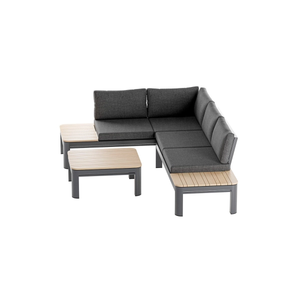 Narożnik ogrodowy aluminiowy BELLANTI Milano Bliss 3-osobowy | Dark Grey