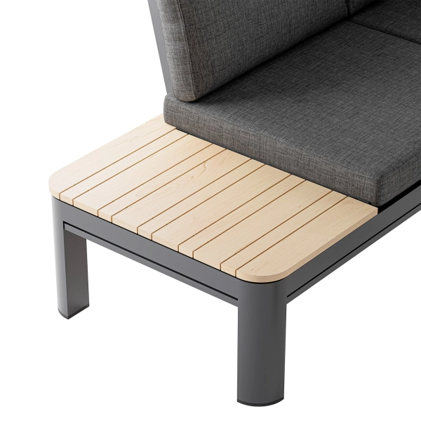 Narożnik ogrodowy aluminiowy BELLANTI Milano Bliss 3-osobowy | Dark Grey