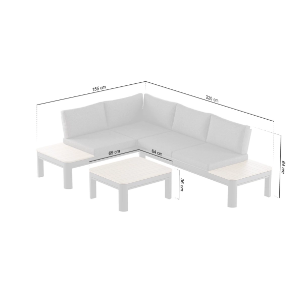 Narożnik ogrodowy aluminiowy BELLANTI Milano Bliss 3-osobowy | Dark Grey