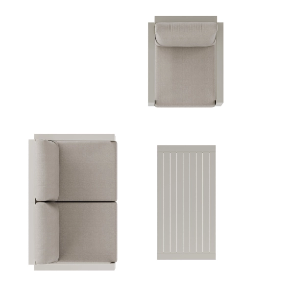 Zestaw Wypoczynkowy Aluminiowy BELLANTI Empoli 3 osobowy + stolik | Beż
