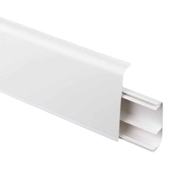 Listwa PCV podłogowa LIMA 72mm/2,5m Biały Gładki