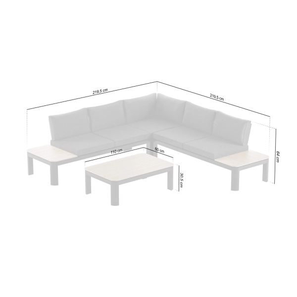 Narożnik ogrodowy aluminiowy BELLANTI Milano Lounge 4-osobowy | Dark Grey