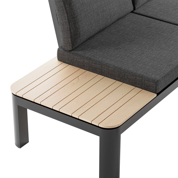 Narożnik ogrodowy aluminiowy BELLANTI Milano Lounge 4-osobowy | Dark Grey