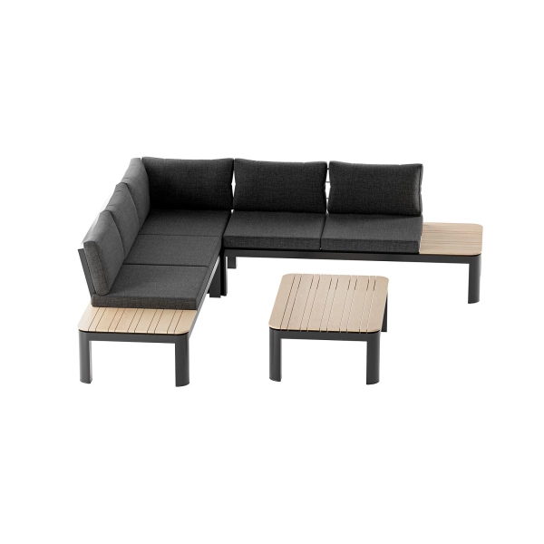 Narożnik ogrodowy aluminiowy BELLANTI Milano Lounge 4-osobowy | Dark Grey