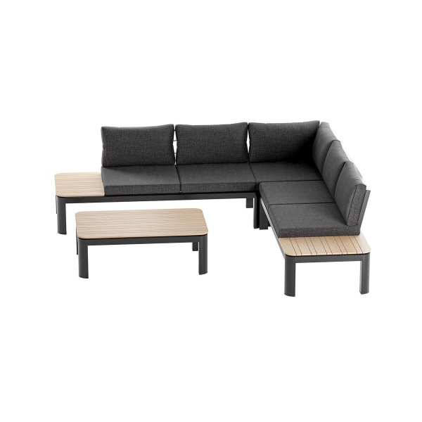 Narożnik ogrodowy aluminiowy BELLANTI Milano Lounge 4-osobowy | Dark Grey