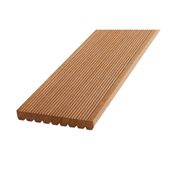 Deska tarasowa naturalna NORDWOOD Bangkirai dwustronna drobny-gładki ryfel | 275 x 14,5 x 2,1 cm