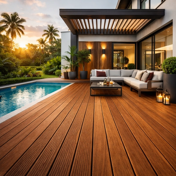 Deska tarasowa naturalna NORDWOOD Bangkirai dwustronna ryfel | 245 x 14,5 x 2,5 cm